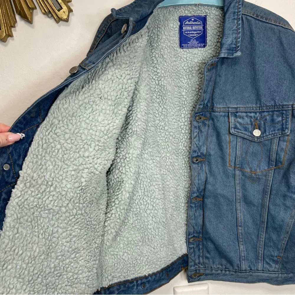Authentic National Outfitters Vintage Sherpa Denim Jacket